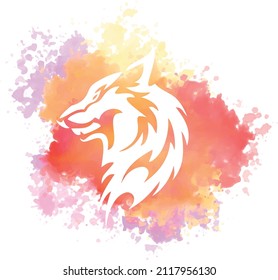 wolf vector or drawing with watercolors