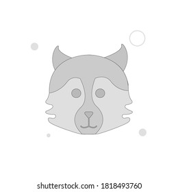 wolf vector flat illustration on white background