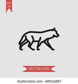 Wolf vector icon, illustration symbol