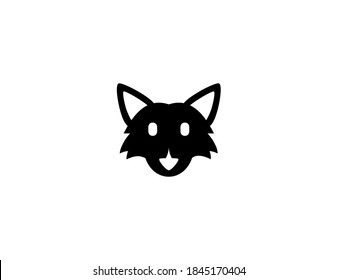 Wolf vector icon. Isolated wolf head illustration
