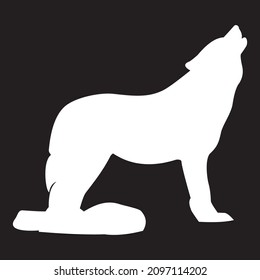 Wolf vector icon isolated on black background