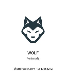 Wolf vector icon on white background. Flat vector wolf icon symbol sign from modern animals collection for mobile concept and web apps design.