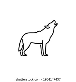Wolf vector icon. Wildlife illustration. Wild animal sign.