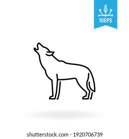 Wolf vector icon. Wildlife illustration. Wild animal sign.