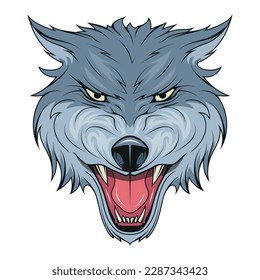 Wolf. Vector illustration of an angry animal. Dog for T-shirt design