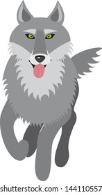  wolf, vector illustration on white background