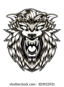 Wolf Vector illustration Print T-shirt Design Tattoo