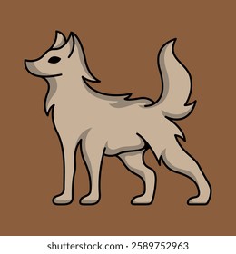 wolf vector illustration simple modern flat design