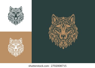 Wolf Vector Illustration, Vintage Retro Logo Design