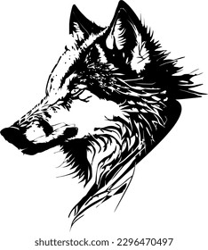 The wolf vector image is a fierce and powerful representation of the majestic creature. It is rendered in sleek and modern lines, with a strong emphasis on the wolf’s distinct features. The wolf is de