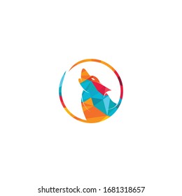Wolf vector logo design template.