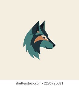 wolf vector logo, eps. 10 editables