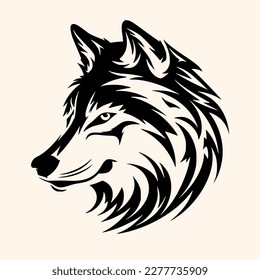 Wolf vector for logo or icon, drawing Elegant minimalist style,abstract style Illustration