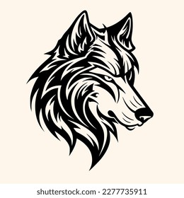 Wolf vector for logo or icon, drawing Elegant minimalist style,abstract style Illustration