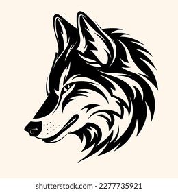 Wolf-Vektorgrafik für Logo oder Symbol, Zeichnung Eleganter minimalistischer Stil, abstrakte Illustration