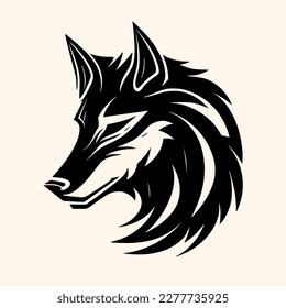 Wolf vector for logo or icon, drawing Elegant minimalist style,abstract style Illustration