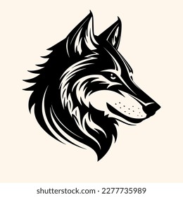 Vector de lobo para logotipo o icono, dibujo Elegante estilo minimalista,estilo abstracto Ilustración