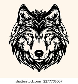 Wolf vector for logo or icon, drawing Elegant minimalist style,abstract style Illustration