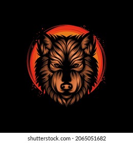 Wolf vector logo vintage illustration 
