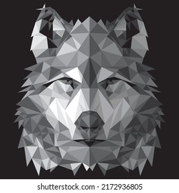 Wolf vector, lowpoly, art, concept, for clothing, wallpaper, icon, logo, poster or any other purpose. This is a vector of a wolf. Made with a combination of triangular shapes.