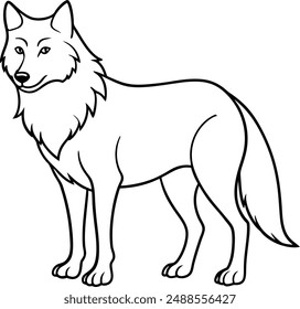 Wolf vector outline art illustration