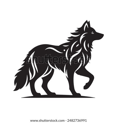 Wolf vector silhouette design icon