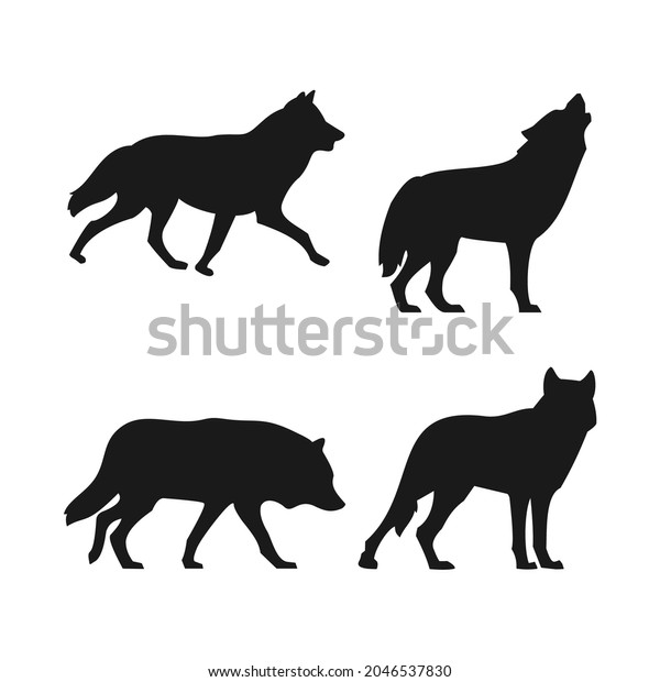 Wolf Vector Silhouette Wolfie Models Silhouette Stock Vector (Royalty ...