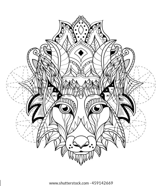 Wolf Vector Tattoo Stock Vector (Royalty Free) 459142669 | Shutterstock