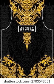 VETOR DE LOBO E MODELO DE VETOR TRIBAL CAMISA DE SUBLIMAÇÃO COMPLETA