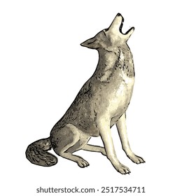 Wolf-Vektorgrafik, isoliertes Tierdesign 