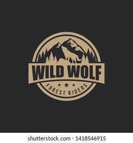 Wolf Vintage Logo Stock Vector