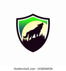 Wolf Vintage Logo Stock Vector
