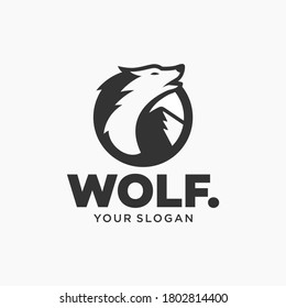 Wolf Vintage Logo Stock Vector