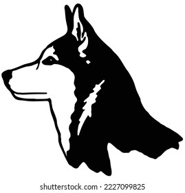 Wolf Vintage Logo Stock Vector silhoette illustration isolated on white background