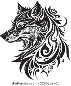 Vector de material del logotipo Wolf Vintage