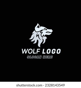 Vector de material del logotipo Wolf Vintage