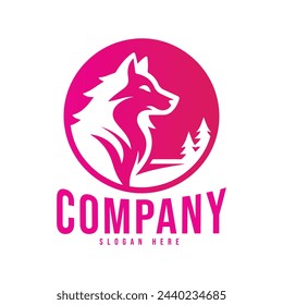 Wolf Vintage Logo Stock Vector