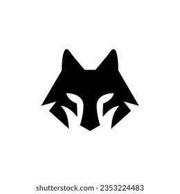 Wolf Vintage minimalist geometric Logo Stock Vector