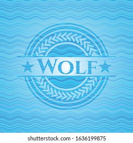 Wolf water representation style badge. Vector Illustration. Detailed.