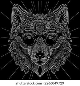 A wolf wearing sunglasses gives off a cool and confident vibe. Its piercing gaze is enhanced by the shades, making it even more captivating to watch