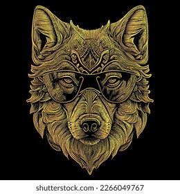 A wolf wearing sunglasses gives off a cool and confident vibe. Its piercing gaze is enhanced by the shades, making it even more captivating to watch