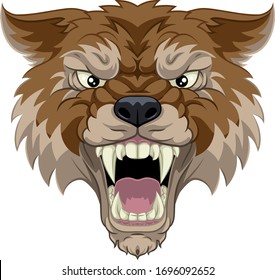  A wolf or werewolf angry dog monster scary animal mascot