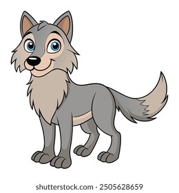 wolf white background vector illustration