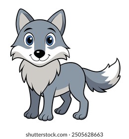 wolf white background vector illustration