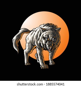 Wolf-Wildtier-Vektorgrafik