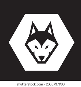 Wolf wild head logo black. Vector illustration.