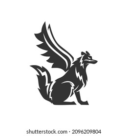 wolf wing Illustration Icon Brand Isolated