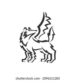 wolf wing Illustration Icon Brand Isolated