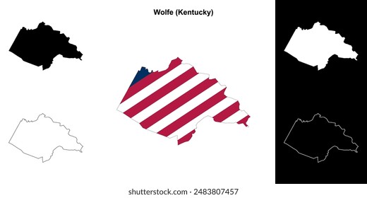Condado de Wolfe (Kentucky) conjunto de mapas esquemáticos