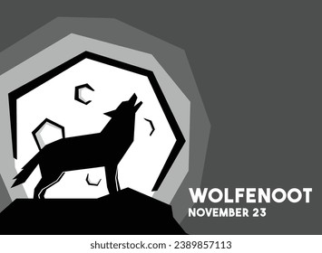 Wolfenoot. November 23. Flat design vector. Poster, banner, card, background. Eps 10.
